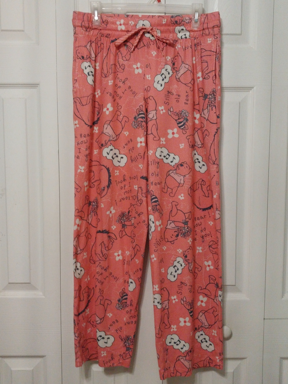 Disney Coral Lounge Pajama Pants with Winnie the Pooh Piglet Eeyore
